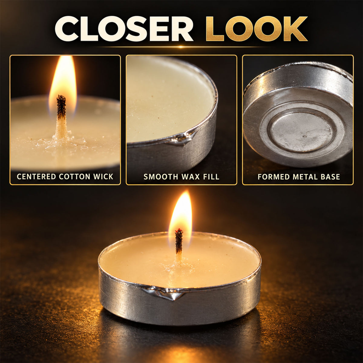 Decorative wax tealight candles - product view 05