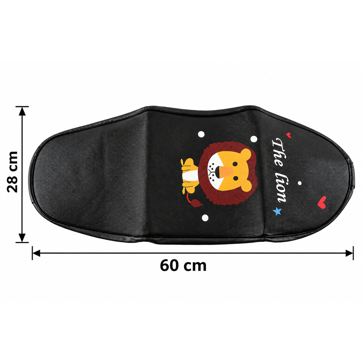 Scooter Seat Cover with Cartoon Lion Print and Elastic Edge, 60 cm (1 Pc)
