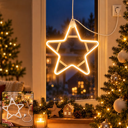 Festive window decor star light