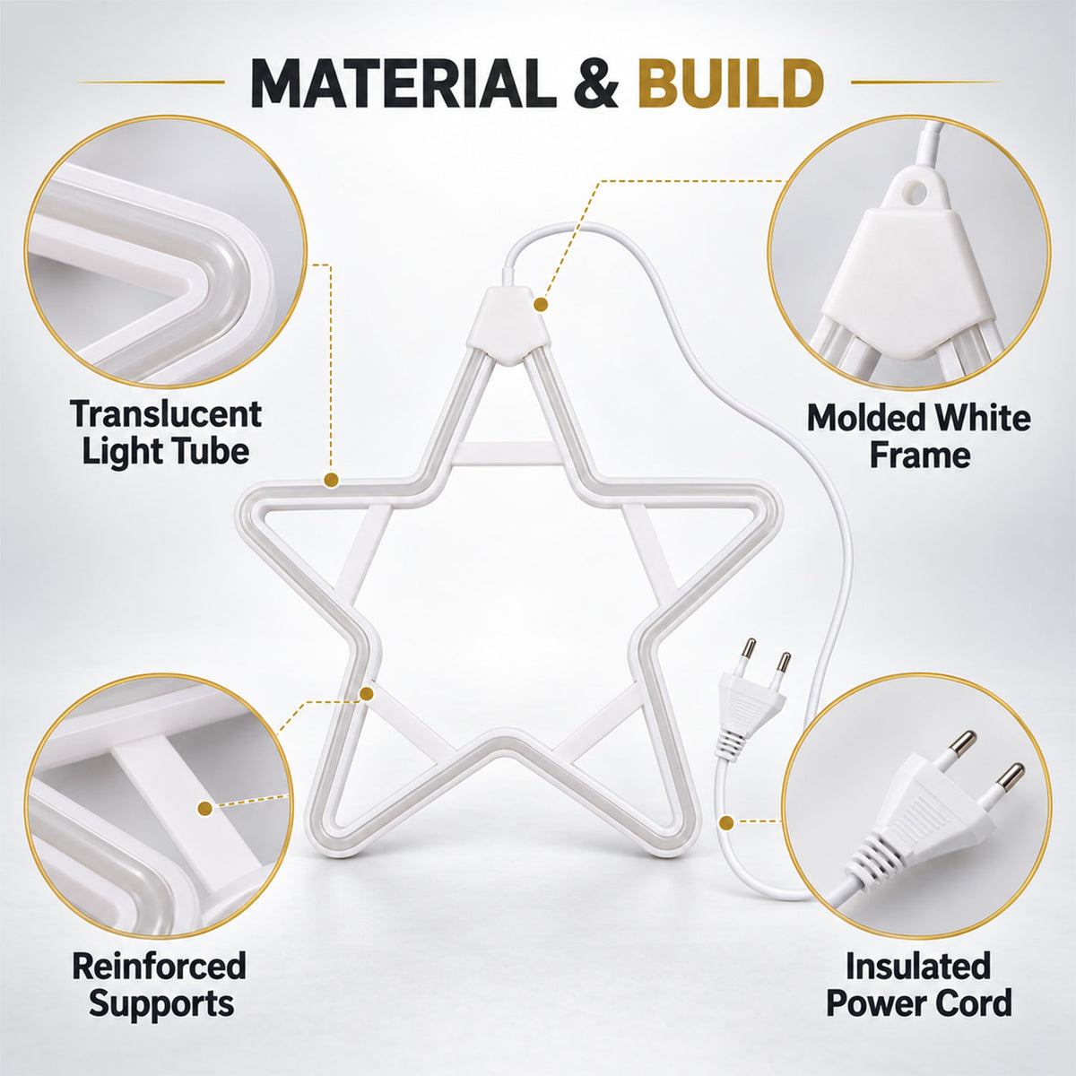 Star LED light white bg