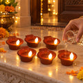 Water Sensor Flameless LED Diyas for Diwali and Pooja Decoration (6 Pc Set)