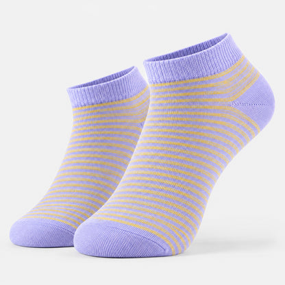 Soft stretchable striped ankle socks view 05