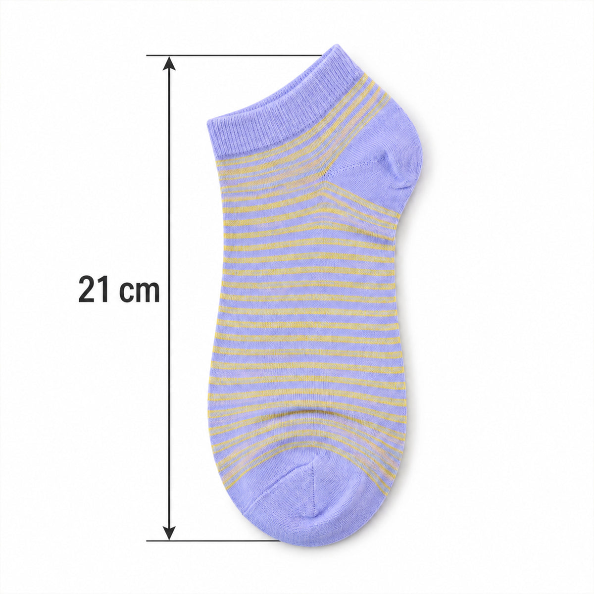 Soft stretchable striped ankle socks 21 Cm length
