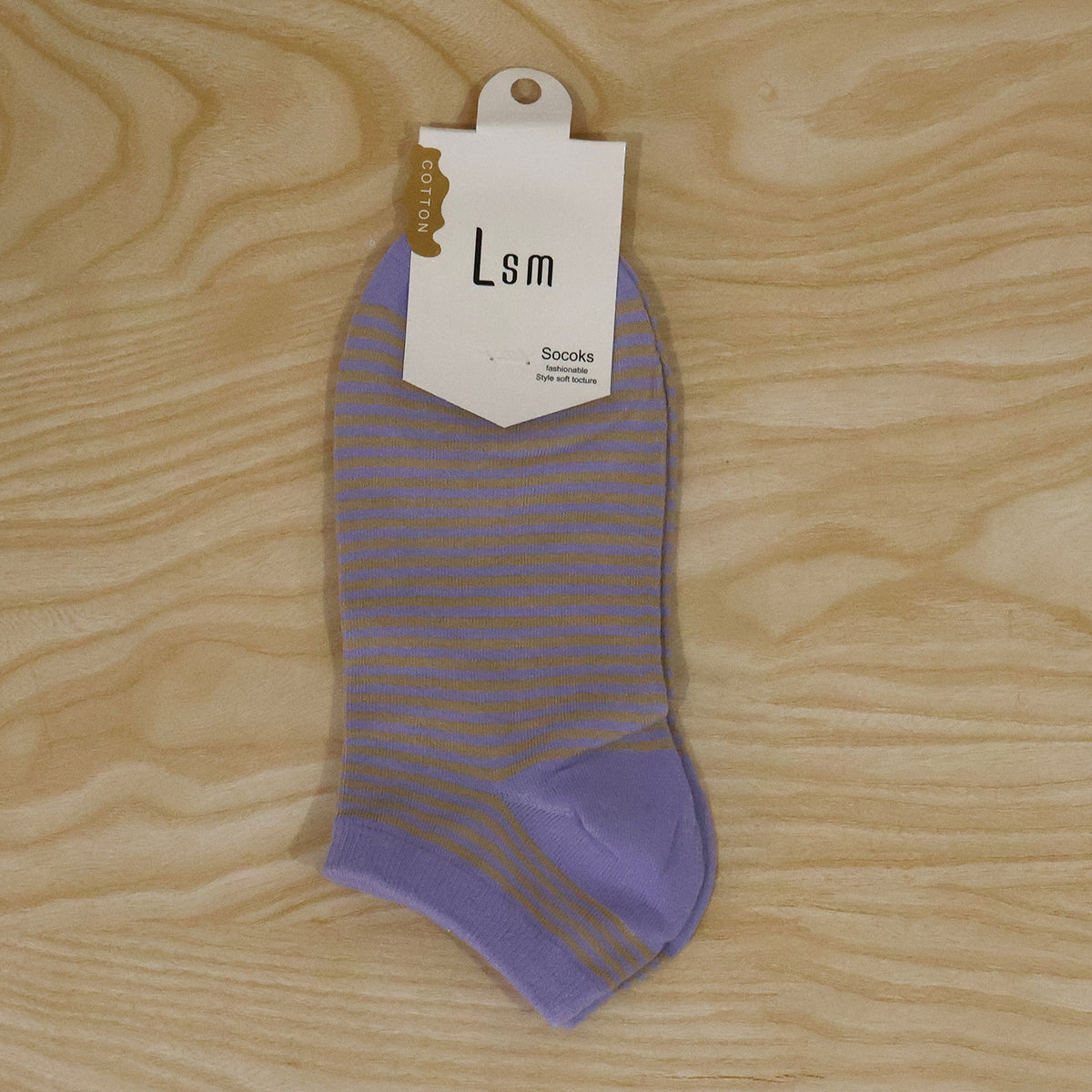 Soft stretchable striped ankle socks actual pair