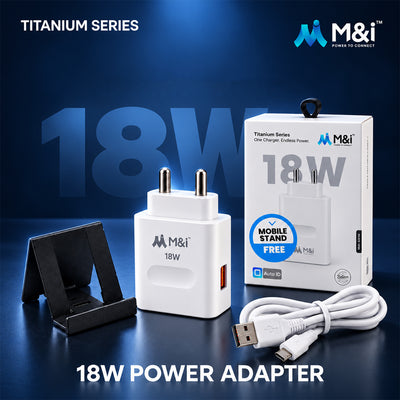 18W USB Wall Charger with USB-A to Micro USB Cable and Mobile Stand Kit
