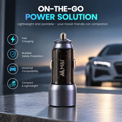 90W dual port USB-A and Type-C car charger with Type-C cable 05