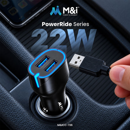22W dual USB car charger with USB to Type-C cable 4