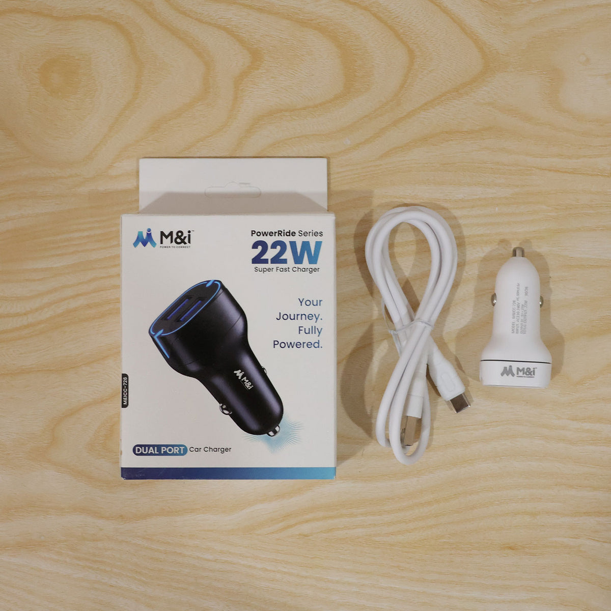 22W dual USB car charger with USB to Type-C cable 6