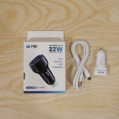 22W dual USB car charger with USB to Type-C cable 6