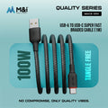 100W USB-A to USB-C Braided Cable for Charging With Mobile Stand (1 Mtr)
