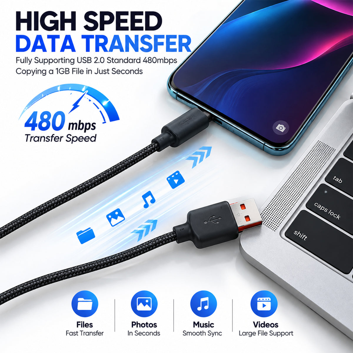 USB-A to USB-C braided charging cable TC CB 1054- 07.jpg
