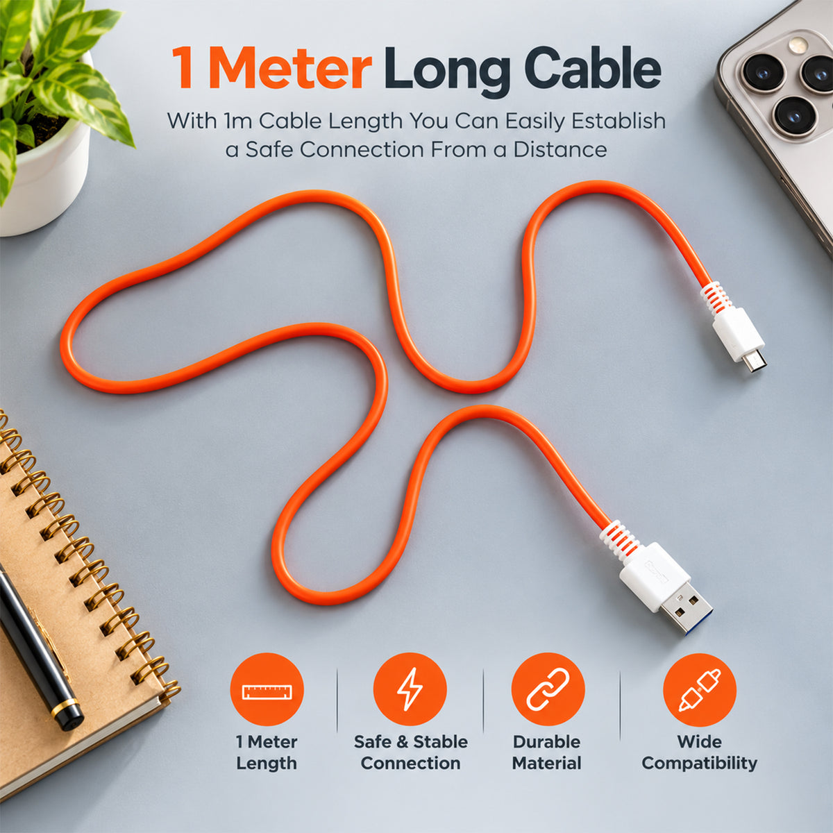 65W USB-A to Micro USB V8 charging cable V8 cb 1060- 06.jpg