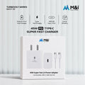 45W PD Type-C Super Fast Wall Charger with 1 Mtr USB-C to USB-C 5A Cable