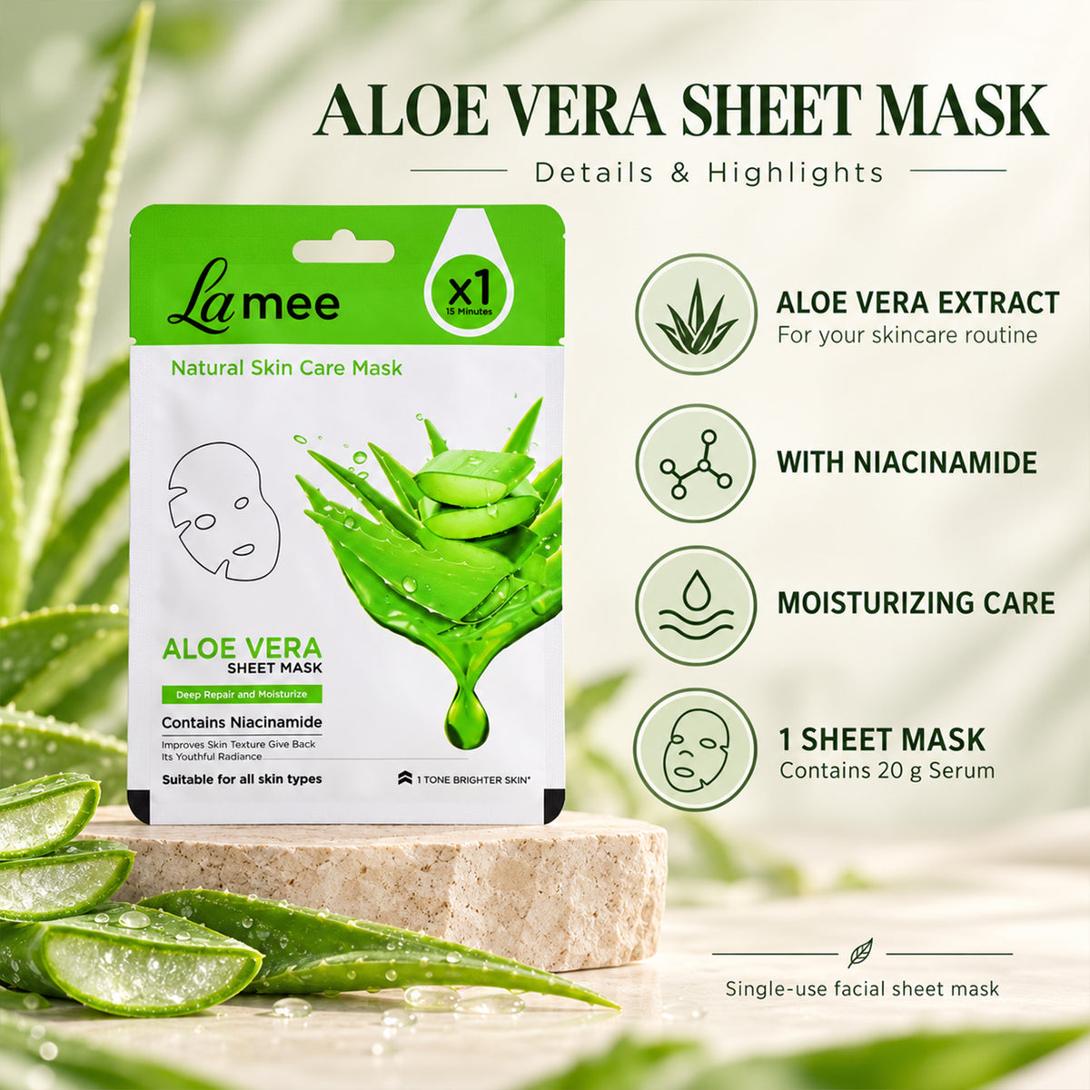 Aloe vera facial sheet mask 03