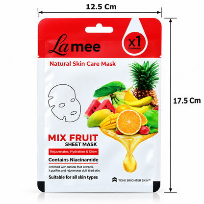 Mix fruit facial sheet mask sachet dimensions 12.5 x 17.5 Cm