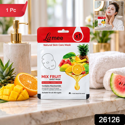 Mix fruit facial sheet mask 1 Pc label