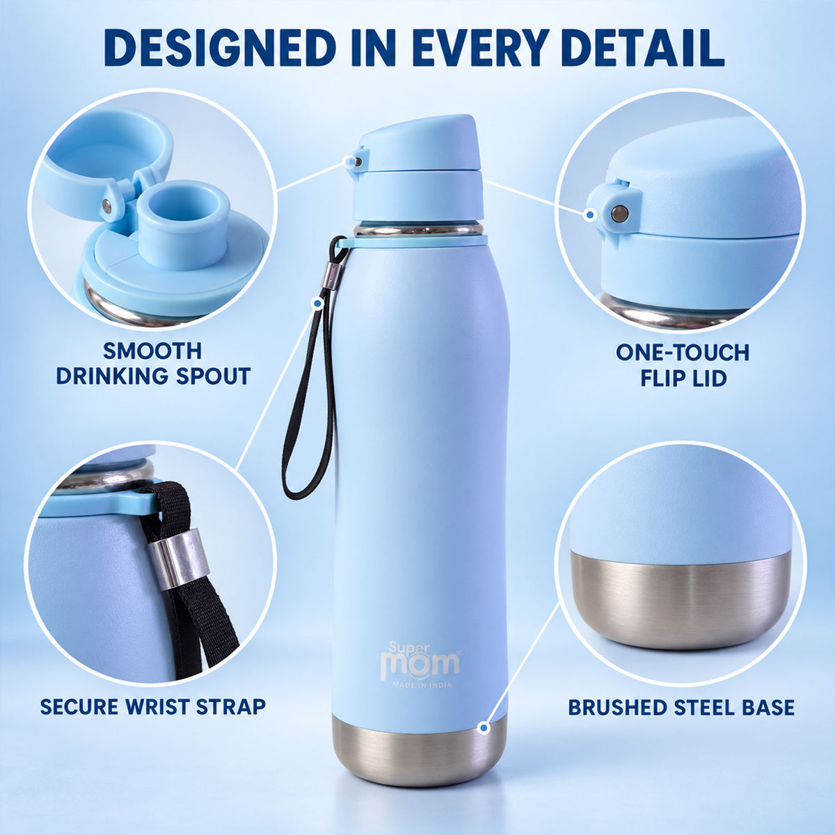 Insulated stainless steel flip lid water bottle 03