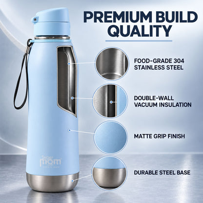 Insulated stainless steel flip lid water bottle 04