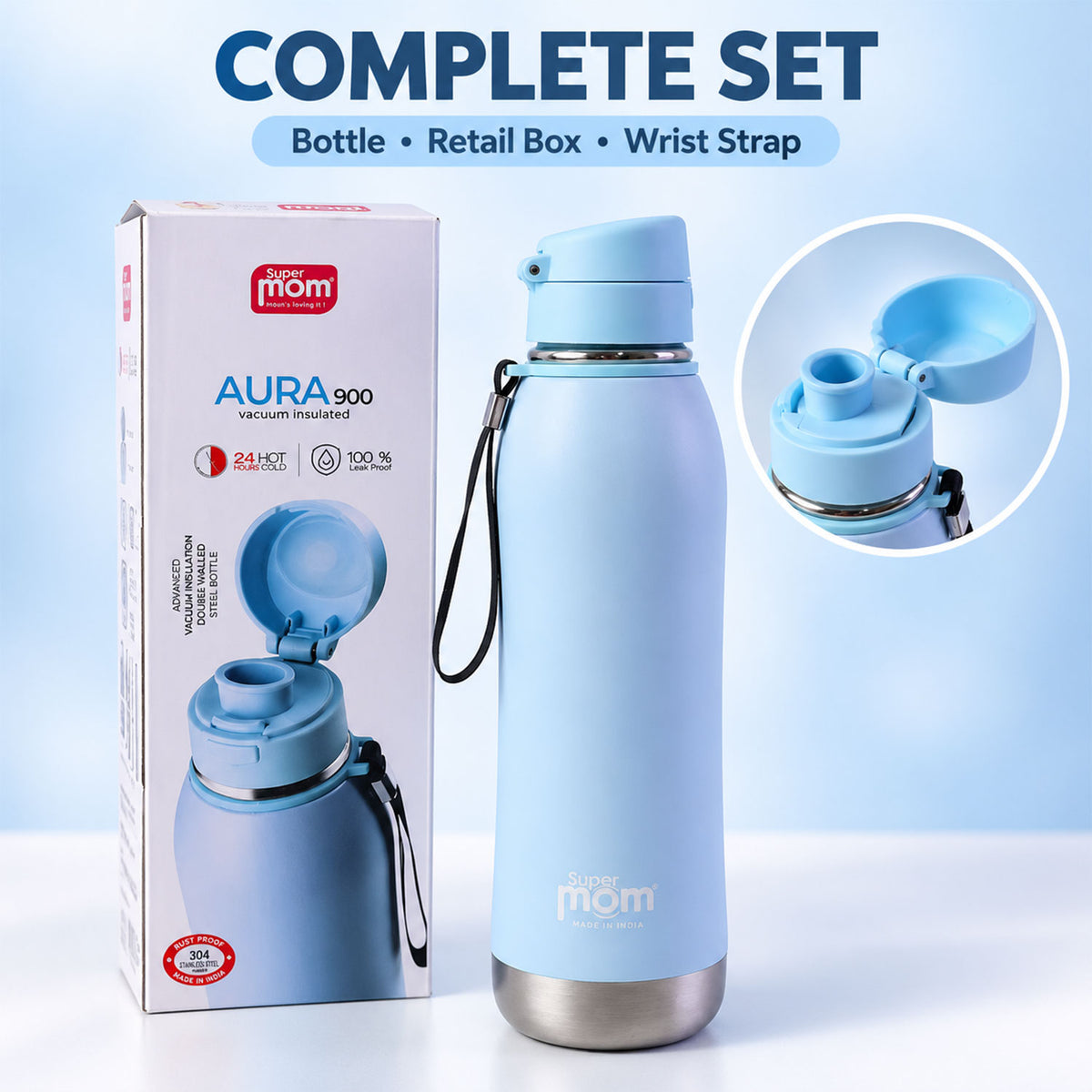 Insulated stainless steel flip lid water bottle 07