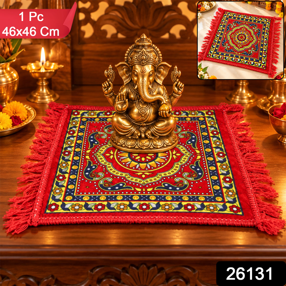 Pooja aasan prayer mat 1 Pc 46x46 Cm label