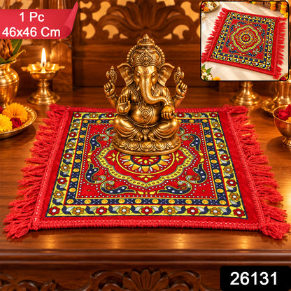 Pooja aasan prayer mat 1 Pc 46x46 Cm label