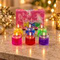 Decorative Gel Wax Candles in Glass Jars for Festive Table Decor (6 Pc Set)