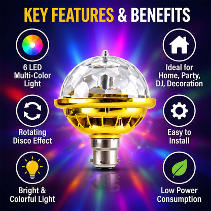 Multicolour LED disco party bulb 02