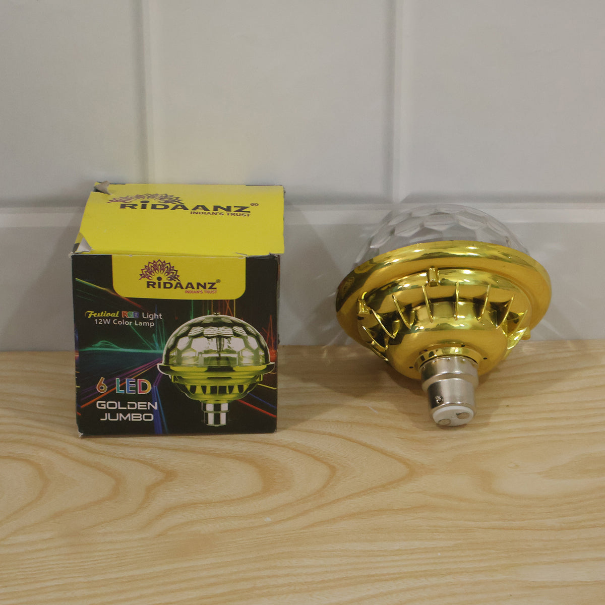 Multicolour LED disco party bulb actual product