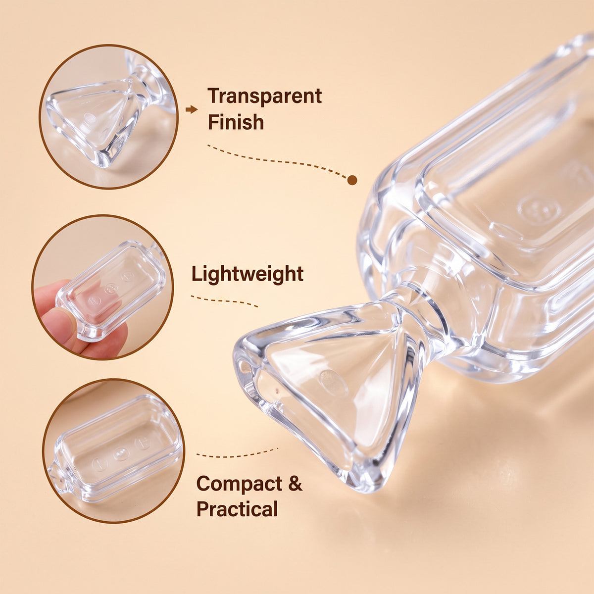 Transparent candy shape jewellery holder 02