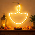 Diya Shape Warm White LED Hanging Light for Diwali & Pooja Room Decor (1 Pc)
