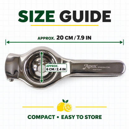 Stainless steel lemon squeezer - dimensions