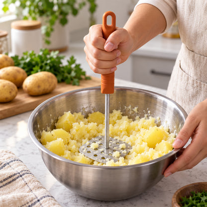 Steel potato masher plastic handle pav bhaji