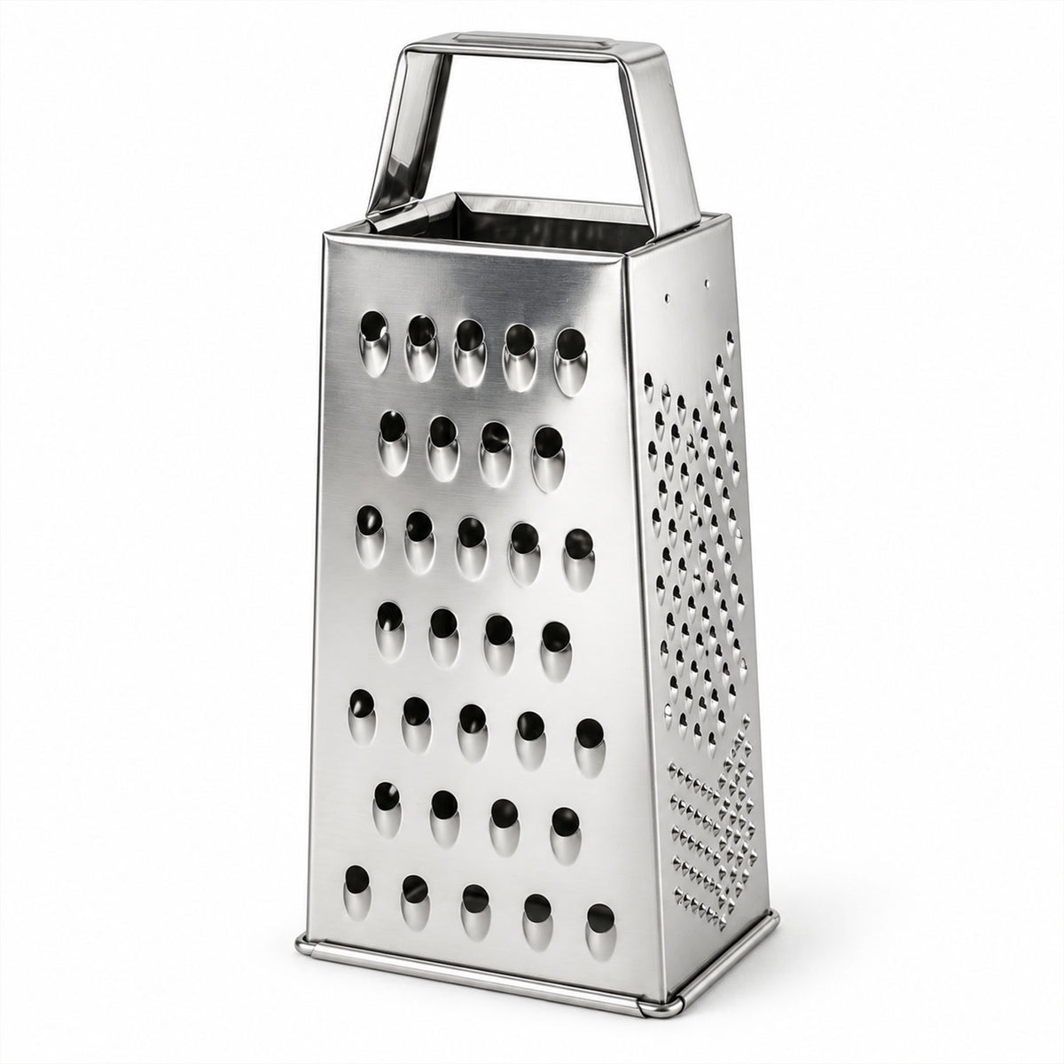 Steel box grater and slicer - white background