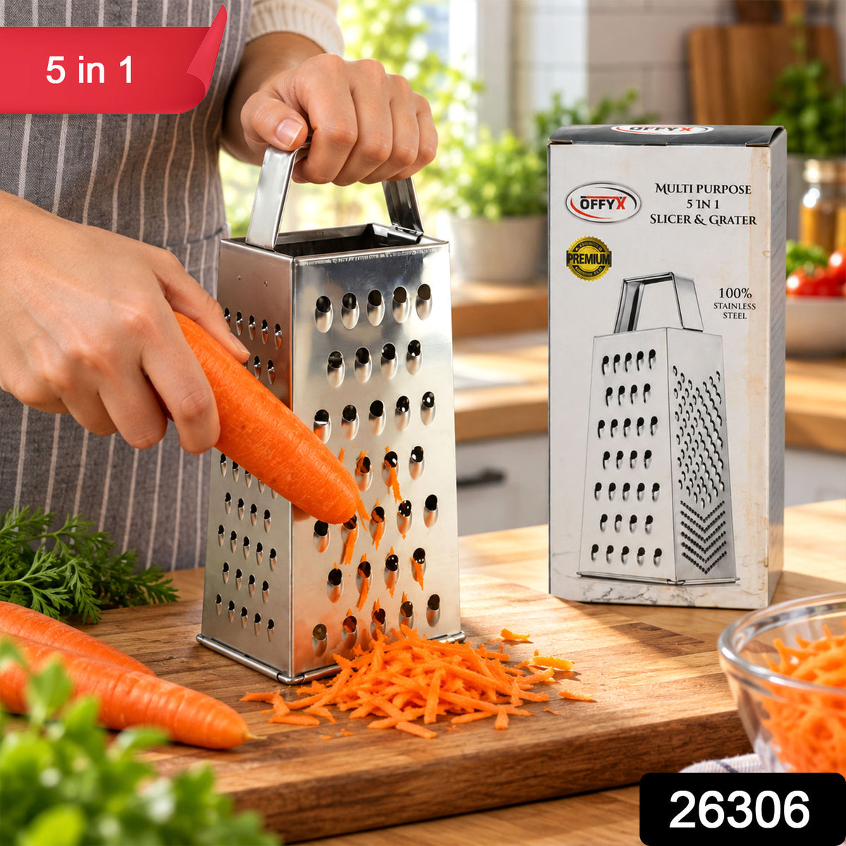 Steel box grater and slicer - SKU photo
