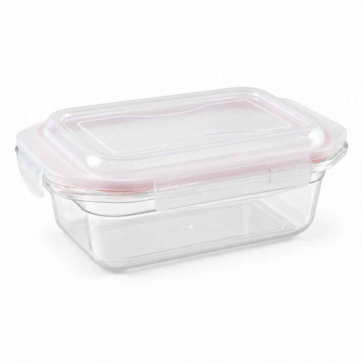 Plastic airtight food storage container - white background