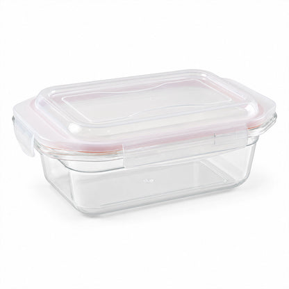 Plastic airtight food storage container - white background