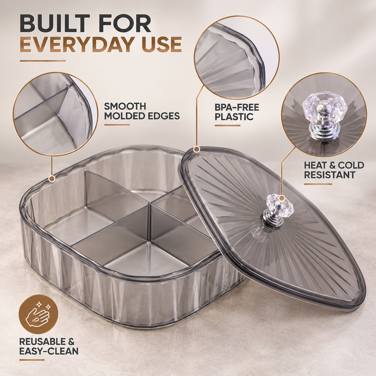 Four compartment dry fruit storage box - construction details