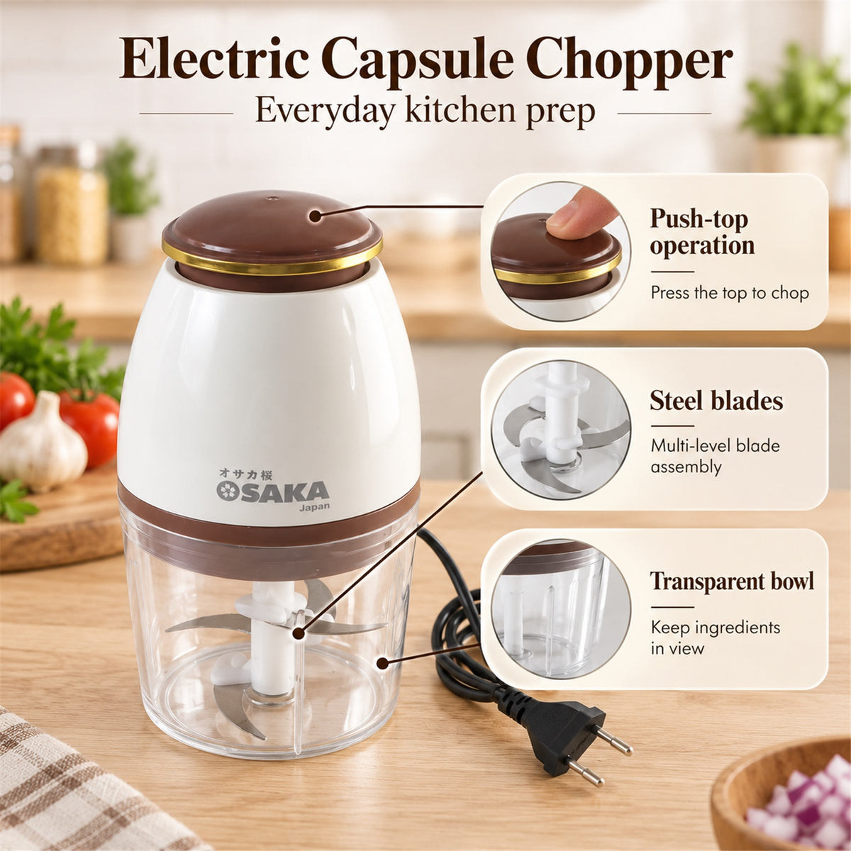 Electric vegetable chopper - product view 05