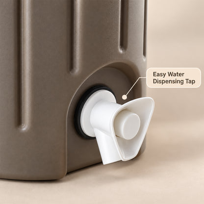 Water jug with dispensing tap and carry handle - view 04