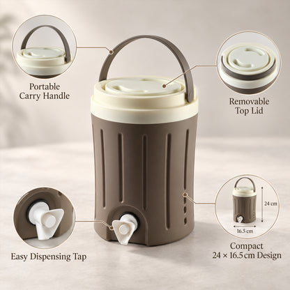 Water jug with dispensing tap and carry handle - view 06