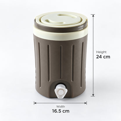 Water jug with dispensing tap and carry handle - dimensions
