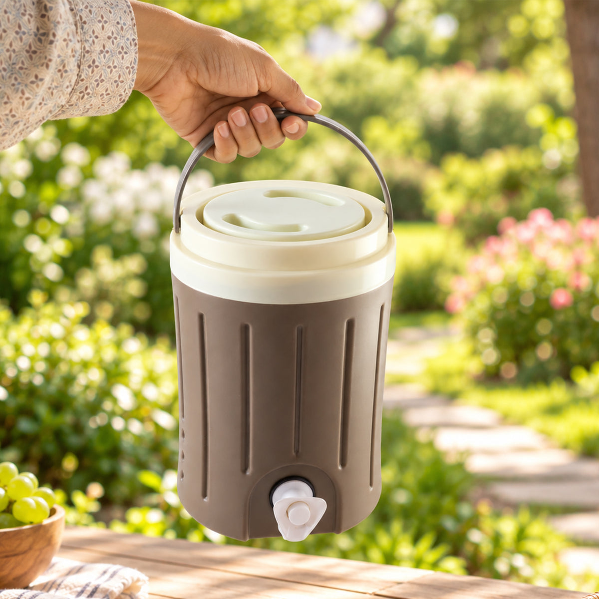 Water jug with dispensing tap and carry handle - view 08