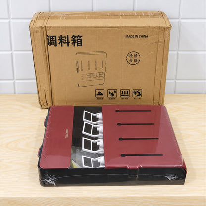 Kitchen oil dispenser with four containers and dispensing levers 10