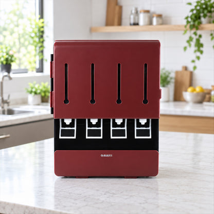 Kitchen oil dispenser with four containers and dispensing levers 3