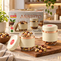Dry Fruit Storage Containers with Threaded Lids and Clear Bases (2 Pc Set)