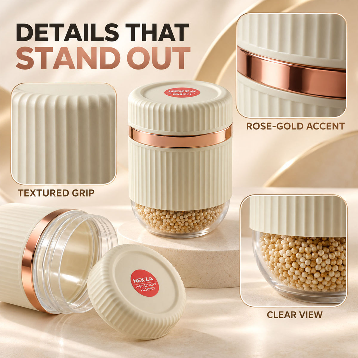 Container threaded lid detail