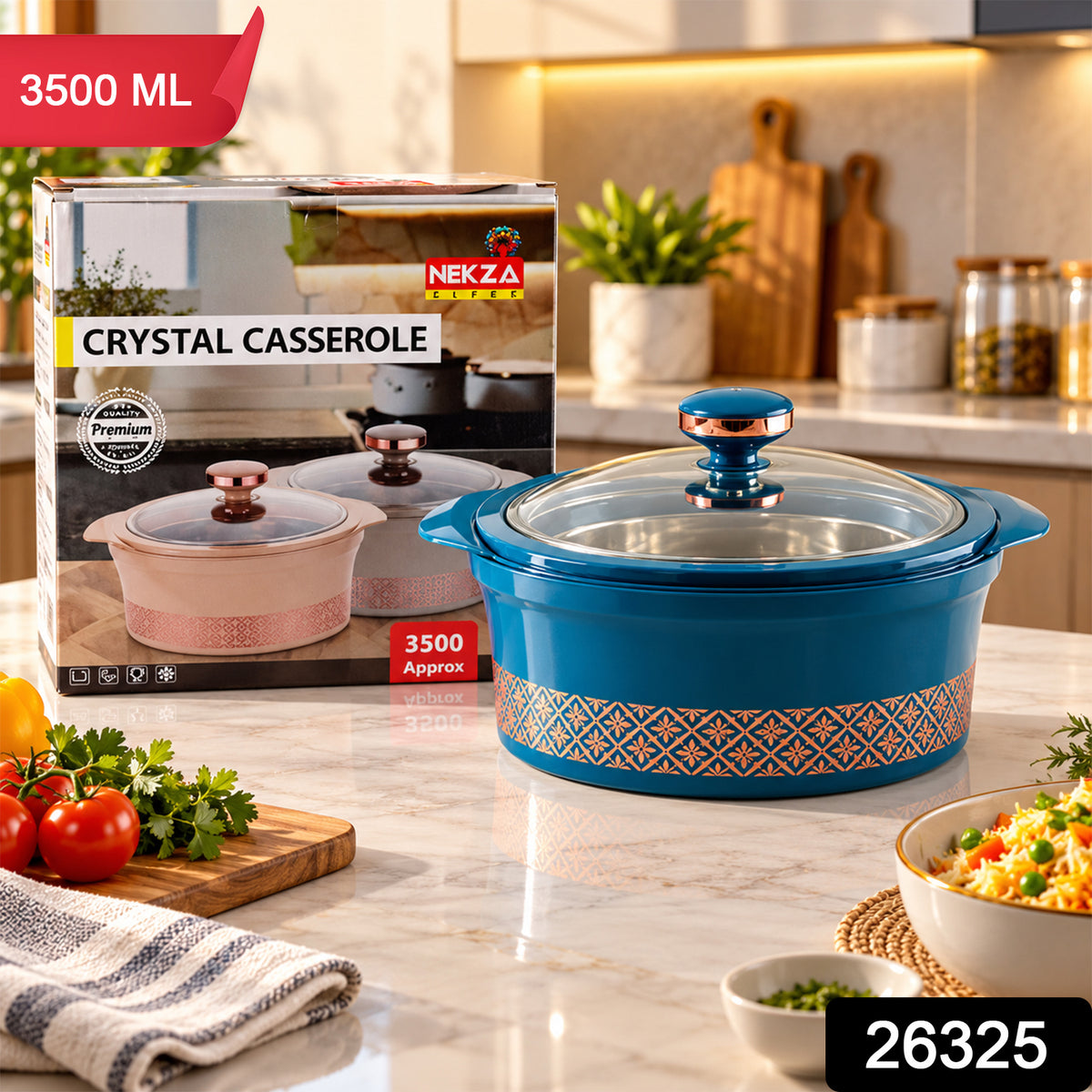Nekza Crystal casserole, 3500 ML, supplied SKU photo