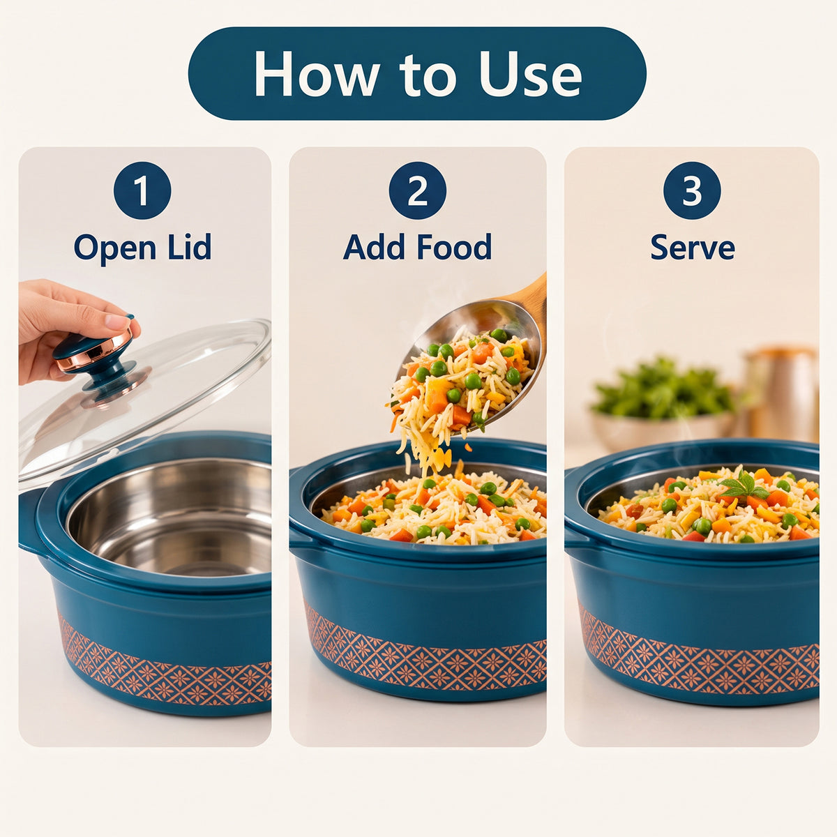 Nekza Crystal casserole, 3500 ML, product view 3