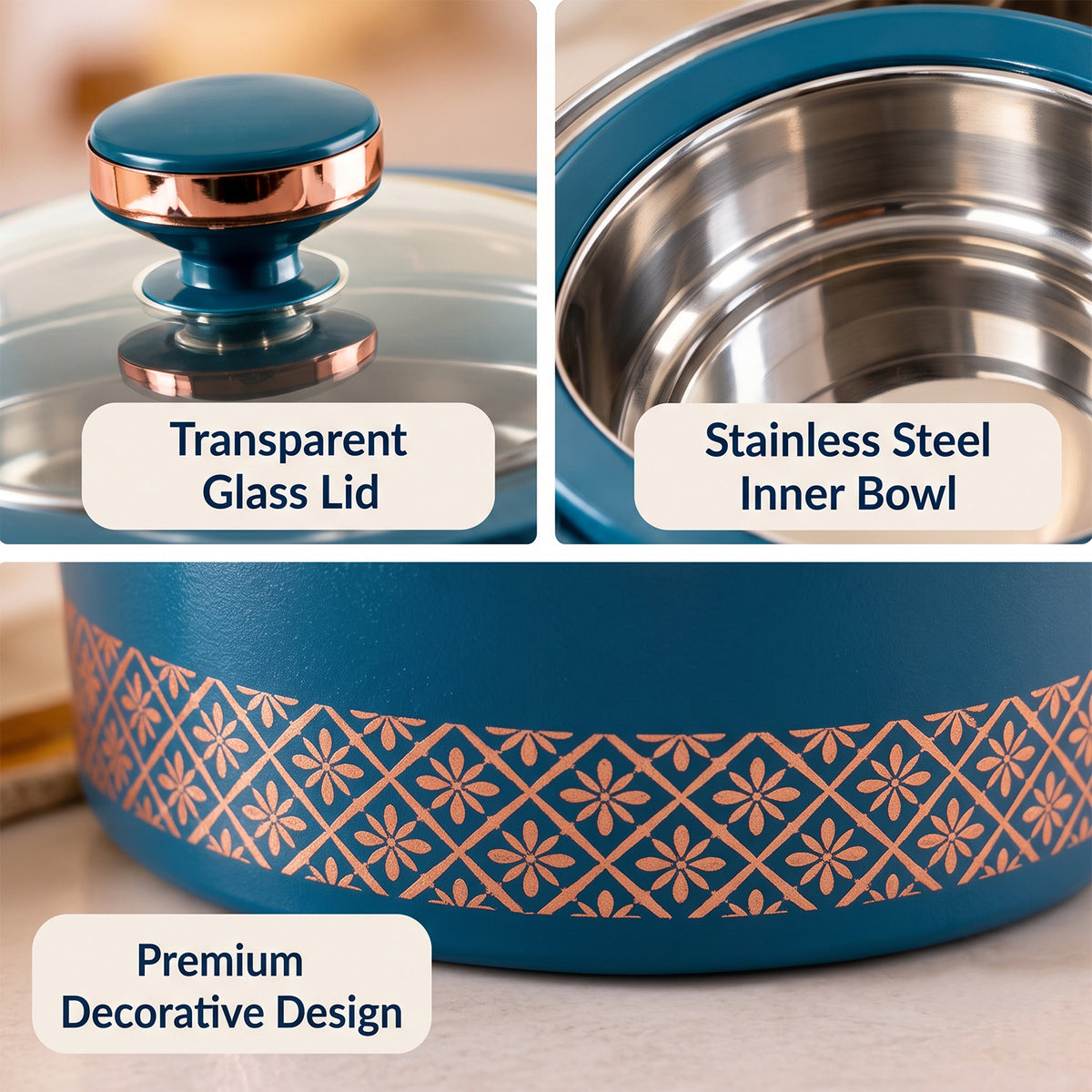 Nekza Crystal casserole, 3500 ML, product view 4