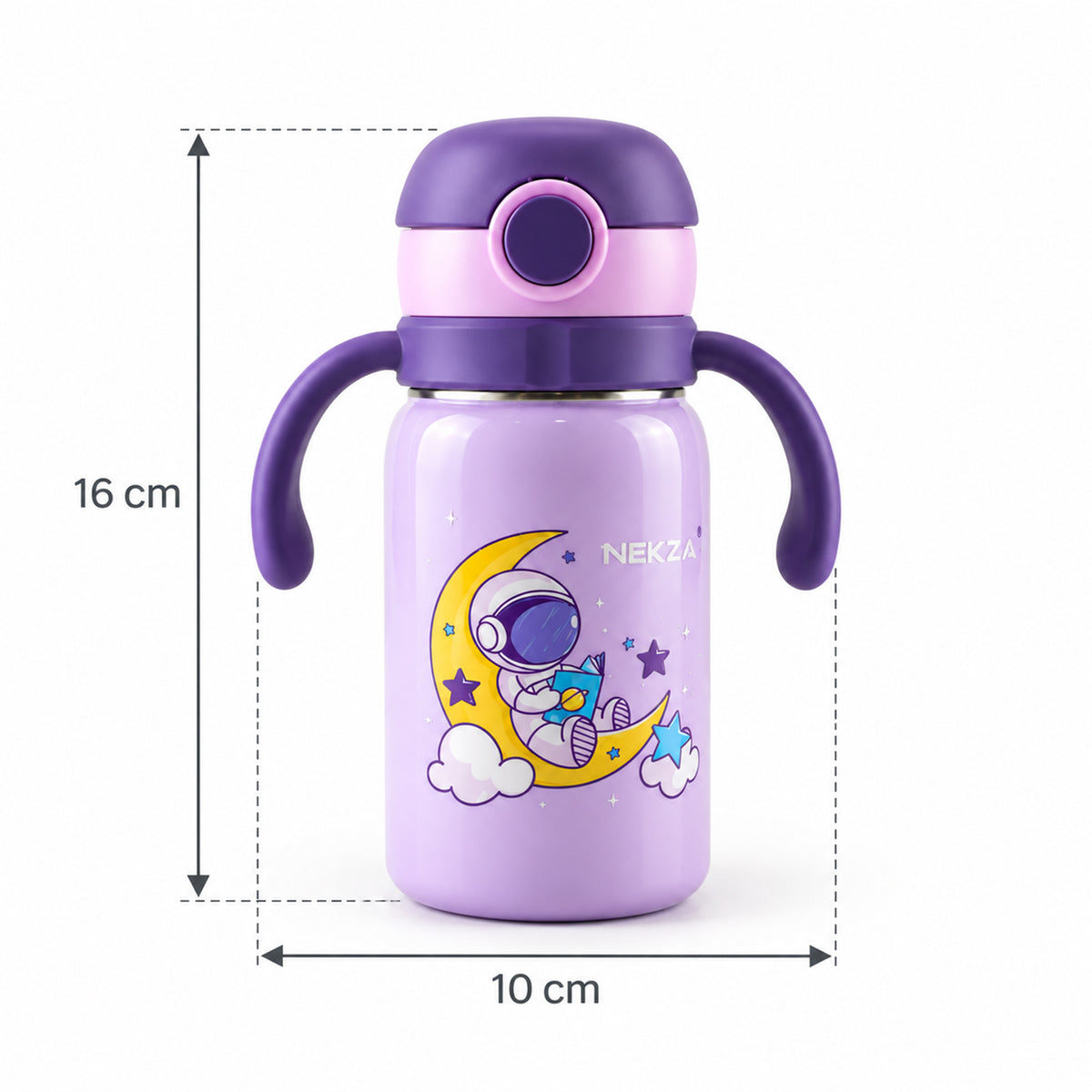 Kids stainless steel sipper bottle 16 Cm height and 10 Cm overall width